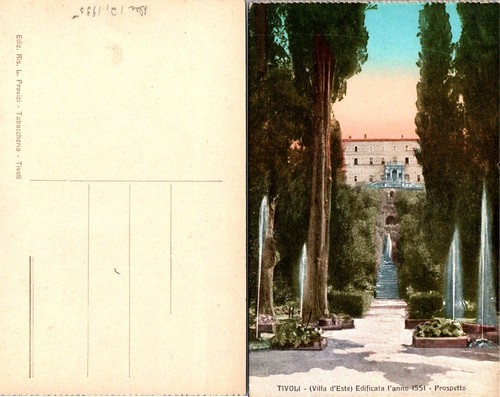 Cartolina tivoli villa este - tivoli, d'este