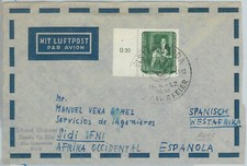 75227 - DDR GERMANIA - STORIA POSTALE - Copertina posta aerea a SIDI IFNI!! 1961