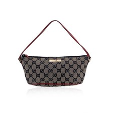 Autentica borsa a tracolla Gucci beige rossa nera monogramma pochette barca borsetta