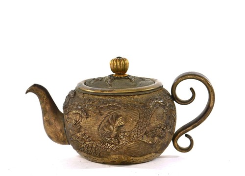 Teiera bronzo dorato cinese - in,