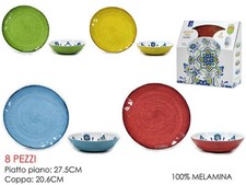 PIATTI SET 8 PZ MELAMINA MIX