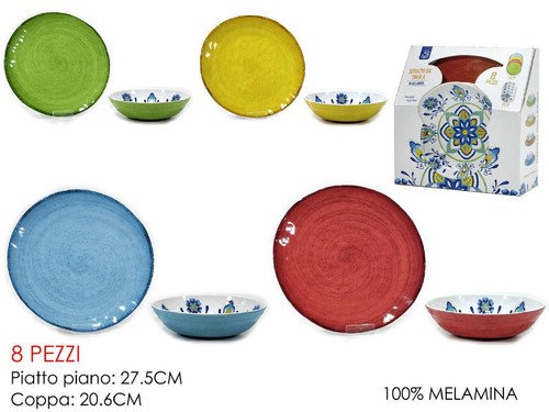 Piatti set melamina mix - set, pz