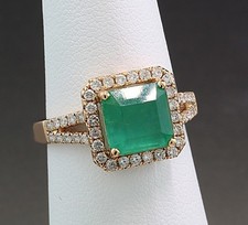 Smeraldo Brillante Anello 2,75