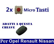 2x Ricambio Auto Chiave Alloggiamento Micro Interruttore - Opel Renault Nissan+
