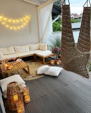 AX Set Divani 4 Posti Divano Angolare Centrale Tavolino Poggiapiedi nuovo 45916