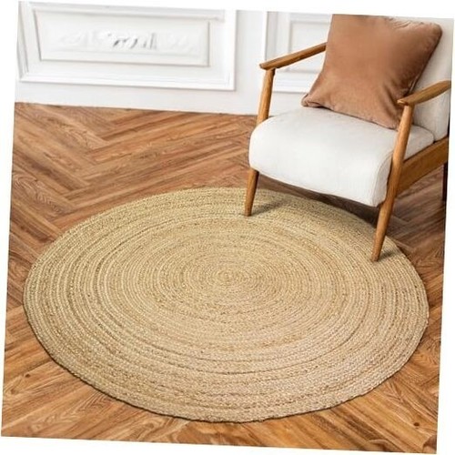 Tappeto rotondo intrecciato - , a