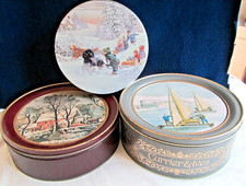 3 VINTAGE DECORATIVE TINS
