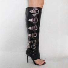 Stivali donna pelle PU fibbia