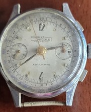 Cronografo Charles Nicolet Tramelan Ruota Colonne  For Parts Chronograph Watch