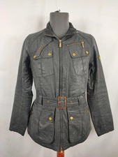 Giacca Barbour nera International cerata da donna Small Uk10 Lady Internation...