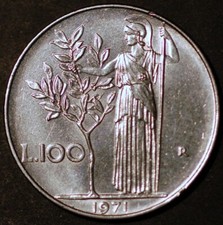 Italy 100 Lire 1971 KM# 96