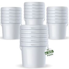 Secchio da 20x5L con coperchio | 5 litri | Bianco | Idoneo per alimenti