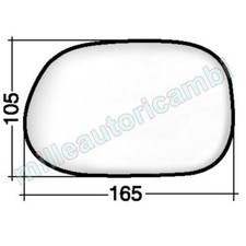 VETRO SPECCHIO RETROVISORE PER
