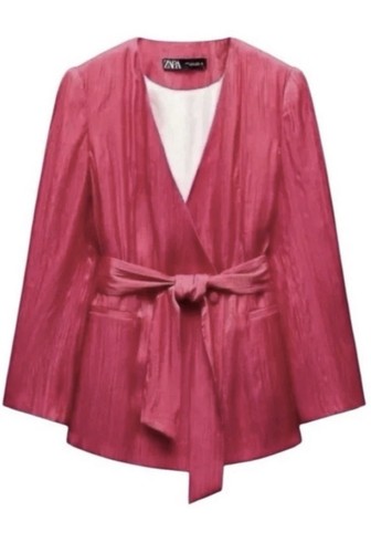 Blazer con cintura effetto