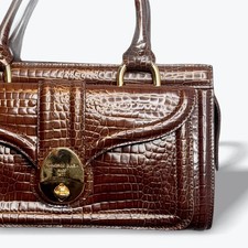 Borsa a mano Francesco Biasia pelle italiana accenti oro coccodrillo in rilievo