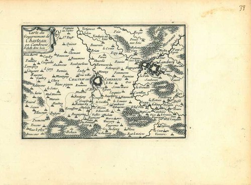 Mappa cambrai landrecies - cambrai, e