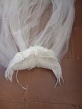 Velo Con Cerchietto Fiori E Piume Vintage