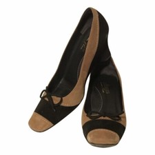 Scarpe da donna con tacco usate decolté scamosciato ballerina zeppa Vintage 36,5