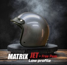 Casco scooter viso aperto materiale composito in metallo pistola Grigio