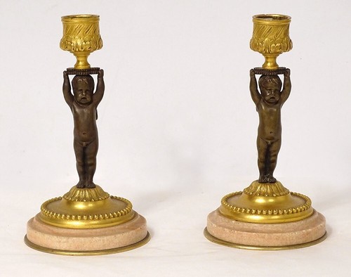 Coppia candelabri bronzo - coppia,