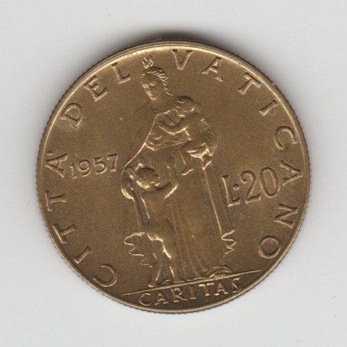 Pio xii vaticano lire 1957 - vaticano, 20