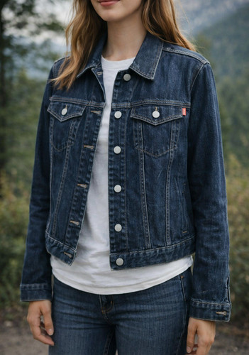Giubbino blu jeans sheryl - giubbino,