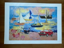 POSTER ENRICO PAULUCCI PER LANCIA DELTA,AUTO CAR ANNI 80,STAMPA ORIGINAL MARE