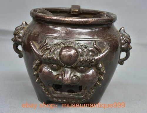 Antica testa leone bronzo - leone,
