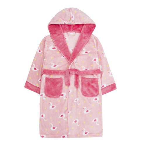 Accappatoio bambina rosa cigno