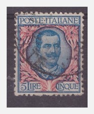 REGNO 1901 - FLOREALE Lire 5