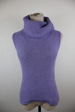 LUISA SPAGNOLI MAGLIONE SMANICATO DONNA TG S CASUAL SWEATER VINTAGE GILET LANA