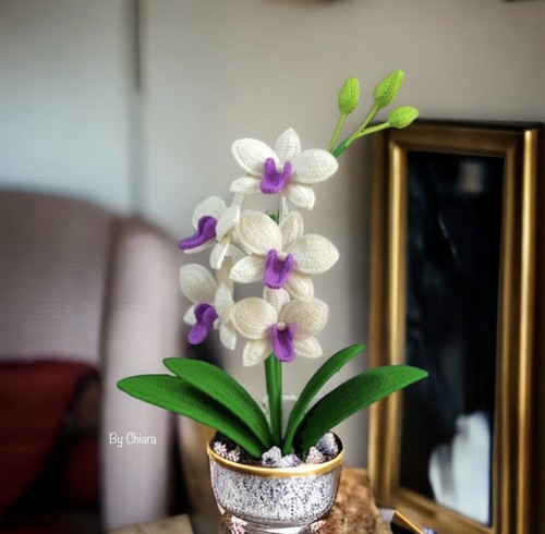 Orchidea fatta all uncinetto - fatta, all’uncinetto