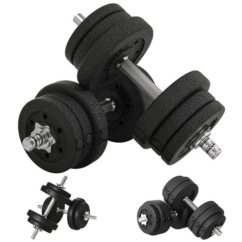 Homcom set manubri - pesi, con