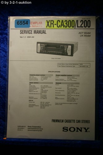Sony manuale servizio xr - manuale,