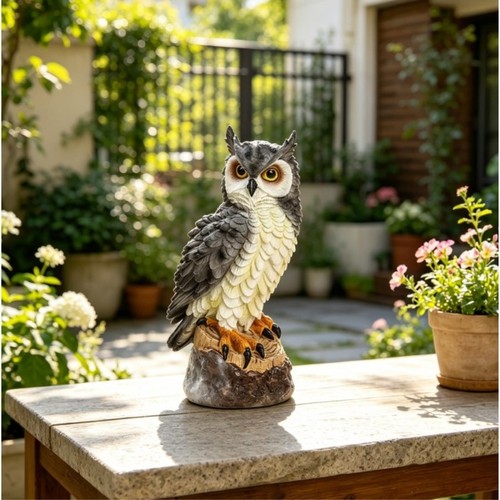 Statuina resina gufo feroce - resina,