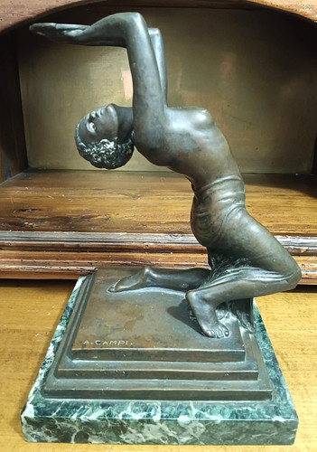 Campi scultura bronzo donna - bronzo,