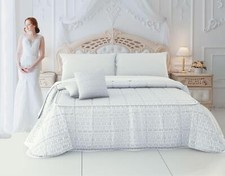 Trapuntino Copriletto Coconuda Queen Matrimoniale Con Pizzo + 2 Cuscino Arredo