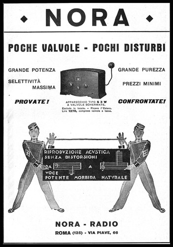 Pubblicita 1931 nora radio - radio, s