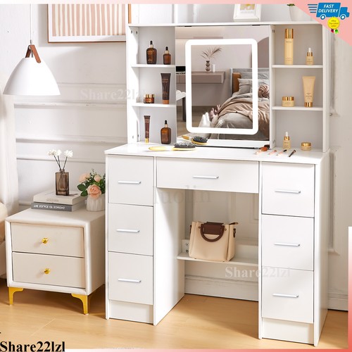 Makeup vanity set sliding led - vanity,