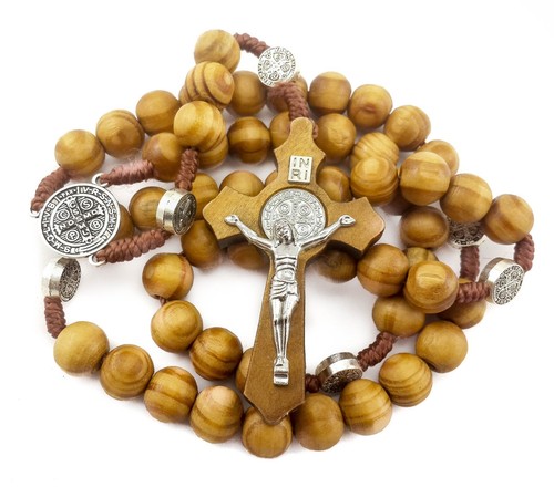 Collana rosario perle legno