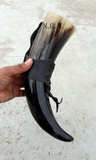 Boccale in Corno Vichingo, Autentico Corno Medievale Ispirato Al Supporto in Pel