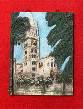 CATTEDRALE MESSINA SICILIA SERIE LE VIE D'ITALIA Targa Scultura Ceramica 1970