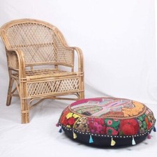 Pouf da terra rotondo bohemien patchwork ottomano vintage sedia indiana sacco fagioli