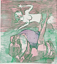 Mino MACCARI 1965-70 rara incisione linoleografia e xilografia originale firmata