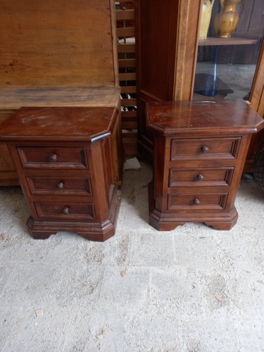Coppia comodini rustici noce - coppia,
