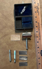 Rasoio di sicurezza vintage 1900 GEM Junior cattura posate pelle con custodia