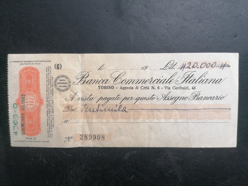 Assegno banca commerciale - ,