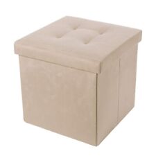 Pouf Contenitore Quadrato in Velluto 38x38 cm - Poggiapiedi imbottito