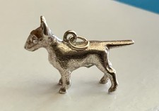 CIONDOLO VINTAGE MOLTO RARO BULL TERRIER ARGENTO,PER BRACCIALE CHARM PESANTE 5,7g