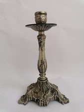 CANDELABRO PORTALAMPADA METALLO STILE ANTICO UNA LUCE VINTAGE h. cm 18